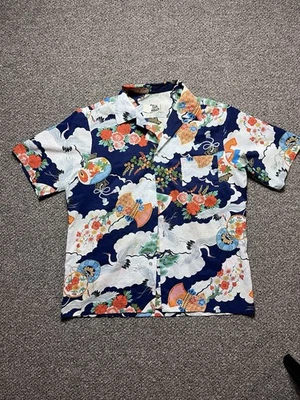 Vintage Hilo Hatties Hawaiian Button Up Shirt XL Crane In The Sky Rare! - Image 1 of 4