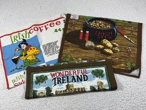 Vintage irische reine Leinen Geschirrtücher Textil 3er Set Küche Cottagecore - Bild 1 von 13