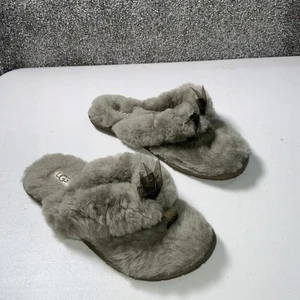 Sandali infradito UGG Fluff grigio shearling taglia UK 5 nuovi - Foto 1 di 7