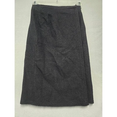 MaxMara Wool Mohair Blend Wrap Style Midi Skirt Size 6 Black - Image 1 of 4