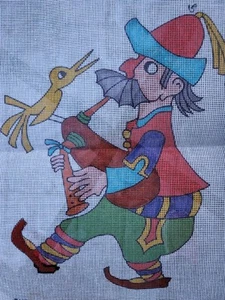 Music Man & Singing Bird~Needlepoint Canvas - Picture 1 of 3