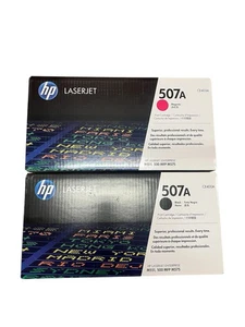 2x Original HP 507A Schwarz & Magenta Tonerkartusche für LaserJet M551, 500 MFP - Bild 1 von 4