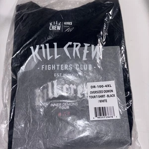 T-shirt uomo Kill Crew Fighters Club oversize Demon Tour colore: nero taglia: 4XL NUOVA - Foto 1 di 7