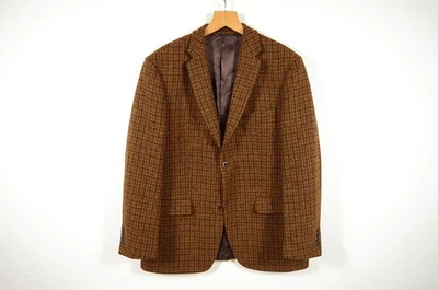 HARRIS TWEED _ MEN'S WOOL CHECK CLASSIC BLAZER JACKET _ size 54 / 44R - Image 1 of 4