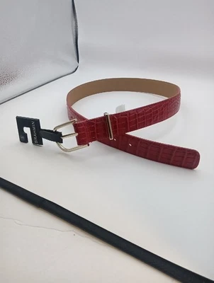 Cinturón de cocodrilo de cuero rojo Brahmin talla S hebilla dorada nuevo con etiquetas Foto 1 de 4