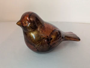 VINTAGE Ceramic Pottery Glossy Red /Orange/Gold Bird Approx 7.5"x4.5"x4" - Picture 1 of 8
