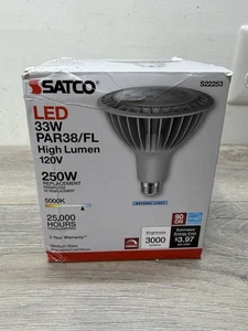 Satco S22253 LED 33W PAR38/FL High Lumen 120V 250w Replacement 5000K Medium Base - Picture 1 of 1