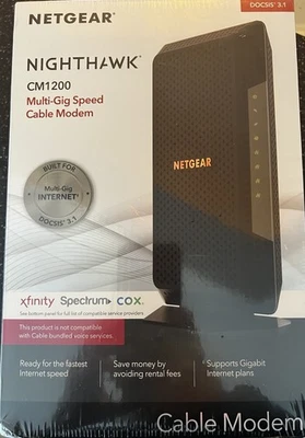 NETGEAR Nighthawk CM1200-100NAS DOCSIS 3.1 Cable Modem - Image 1 of 4