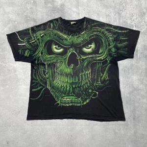 Camiseta vintage 1998 azul líquido calavera con estampado total talla XL - Imagen 1 de 24
