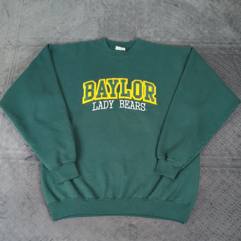 Baylor Lady Bears Sweatshirt Long Sleeve Unisex Adult Large Green Tip Off Club Cover