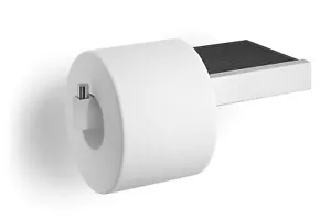 Zack Linea Polished Stainless Steel Toilet Roll Holder with Shelf 40407 - Picture 1 of 2