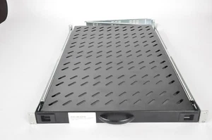 Półka wysuwana do szafki sieciowej 19" (483mm) - głębokość 1000mm - czarna - Zdjęcie 1 z 3