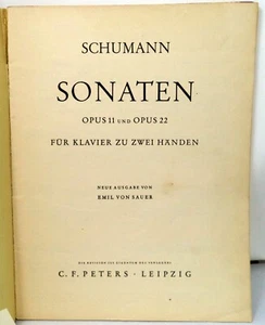 Vintage Schumann: Sonaten Opus II & 22 Piano Music Book - Picture 1 of 4