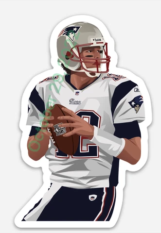 Tom Brady (MAGNET) - New England Patriots NFL Vector image Hardhat Mancave Cover