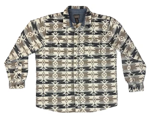 CE Schmidt Workwear Shirt Men Sz XL Wool Blend Aztec Print Button Up Southwest - Picture 1 of 6
