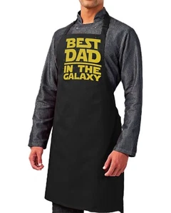 Best Dad In The Galaxy Fun Fathers day BBQ Apron For Dad, Cooking Apron - Picture 1 of 3