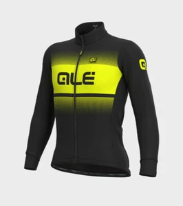 Ale Cycling Solid Winter Jersey Fondo| Hombres-Negro- Amarillo Fluo| AUTÉNTICO - Imagen 1 de 9
