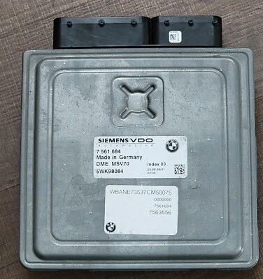 BMW E90 E60 Z4 325i 2005-2008, 530i DME Siemens MSV70 DME Foto 1 de 3