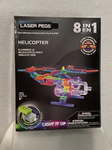 NEW Laser Pegs 8-in-1 |Helicopter Toy Construction BRICK SET | Lights Up | NIB - Picture 1 of 3