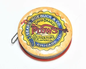 RARE VTG SEARS ROEBUCK DAVID BRADLEY PLOWS CULITVATORS ADVERTISING TAPE MEASURE - Picture 1 of 3