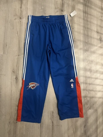 Adidas OKC On Court Thunder Warm Up Pants L Large Brand New With Tag Cover