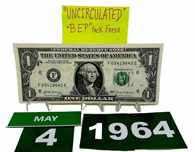 One Dollar Bill Birthday Note May 4 1964. Uncirculated. Fancy Serial Number - Image 1 of 4