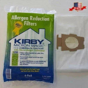 For KIRBY VACUUM BAGS:6 Sentria UNIVERSAL~ F Style MICRON MAGIC Hepa White Cloth - Picture 1 of 2