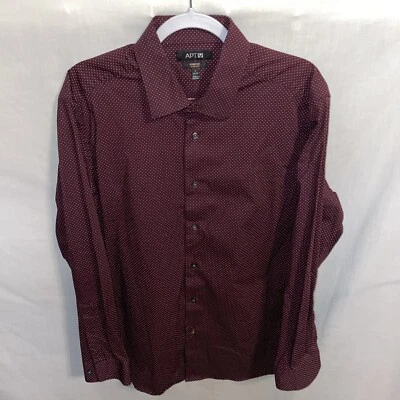 Apt. 9 Mens Dress Shirt Size Large Purple Dotted LS Business Button Up 17 34/35 - Image 1 of 4