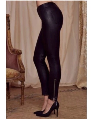 $358 Pantalones de Cuero Negro Love Courtney Nasty Gal MUJERES Talla 2 Cuero Nuevos con Etiquetas Foto 1 de 4