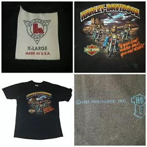 Vintage 1980s Harley Davidson if you don't make dust you eat dust shirt XL - Picture 1 of 5