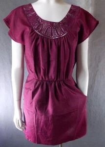 Damenkleid Größe S Love 21 beerenrot bestickt Häkeltaschen neu mit Etikett 1217-lrc - Bild 1 von 5