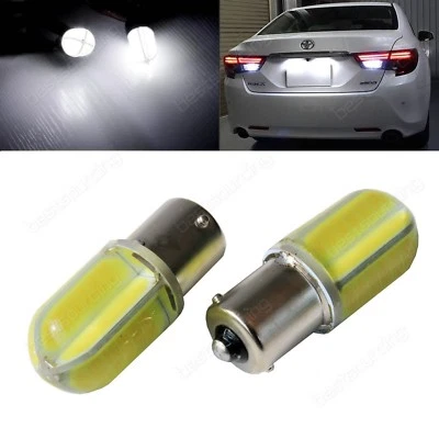 Lot 2 Ampoules 8W LED 1156 Ba15s P21W COB Feux de jour recul Blanc Xenon 6000K - Photo 1/4