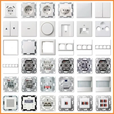 GIRA / IMABO GIRA System 55 E2 Reinweiß seidenmatt USB Steckdose Rahmen Schalter Wippe Taster