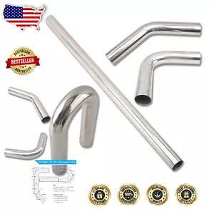 T304 Stainless Steel Exhaust Pipe Kit - 3.5 Inch OD, Straight & Bent Options - Picture 1 of 11