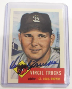 Tarjeta firmada de Virgil Trucks 1991 Topps Archives #96 autógrafo St. Louis Browns - Imagen 1 de 1