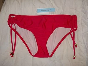Antonio Melani New Womens Pink Tunnel Tie Bikini Bottoms L Large Bathing Suit - Picture 1 of 3