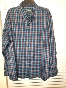 Camisa Orvis Para Hombres Calce Clásico A Cuadros Abotonada XXL Azul Verde Algodón Grandpacore - Imagen 1 de 4