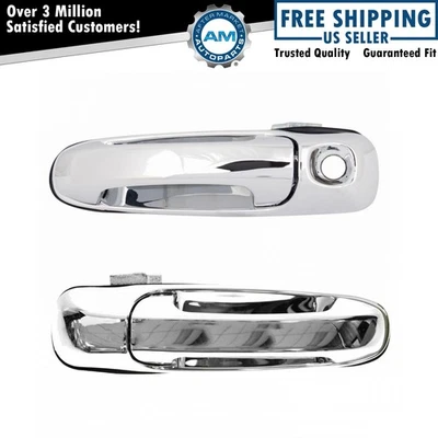 Juego de pares de manijas de puerta exterior delanteras cromadas 2 piezas para camioneta Ram Dakota Foto 1 de 4