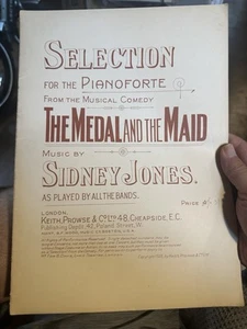11x14 ‘03 Sidney Jones Musical Revue sheet music THE MEDAL & THE MAID ‘Selection - Imagen 1 de 2