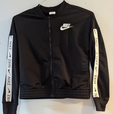 Nike -Ropa deportiva clásica niña chándal chaqueta - negro con acento blanco - talla XL Foto 1 de 4