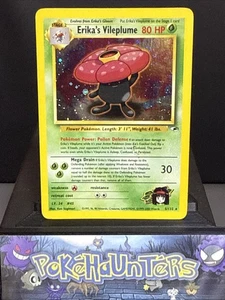 Pokemon Karte Erika's Vileplume 005/132 Holo Rare Gym Heroes WOTC Played - Bild 1 von 16
