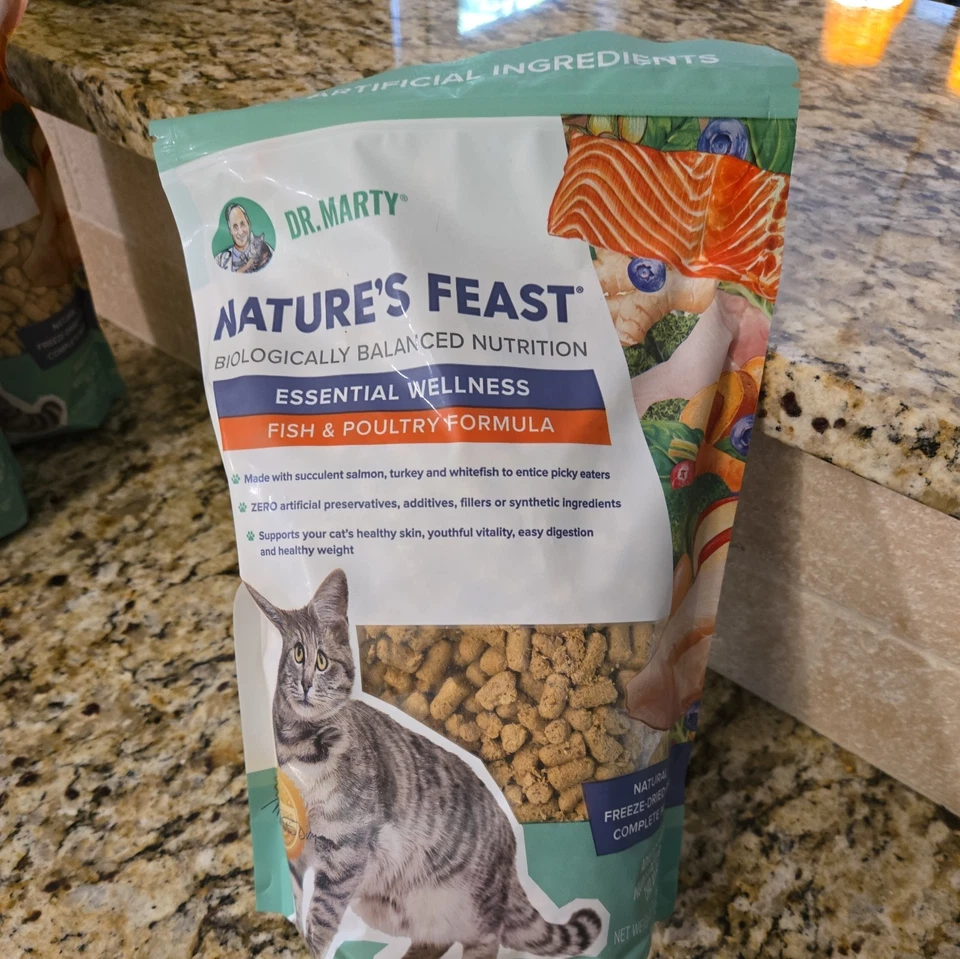 Dr. Marty Nature's Feast Essential Wellness Freeze Dried Raw Cat Meal - 2- 12oz