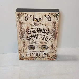 8"X 6" Halloween Wall Plaque/Shelf Sitter Ouija Board Skeletons, Skull, Snakes  - Picture 1 of 10