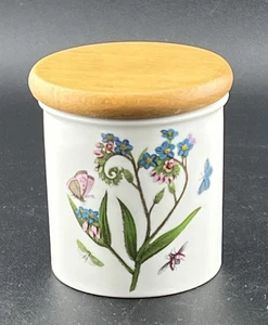 Vintage Portmeirion Giardino Botanico Forget Me Not Canister 3” Inghilterra Ceramica - Foto 1 di 9