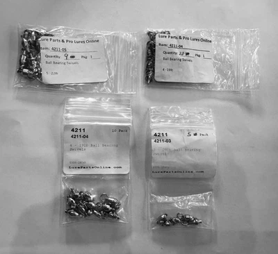 Spinnerbait 4 Different Size Ball Bearing Swivels  - Image 1 of 2