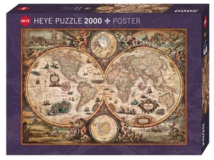 NEW Heye Jigsaw Puzzle 2000 Pieces 12+ Ages Map Art Vintage World - Picture 1 of 2