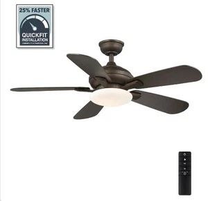 Benson 44 in. LED Espresso Bronze Ceiling Fan with Light and Remote Control - Picture 1 of 4