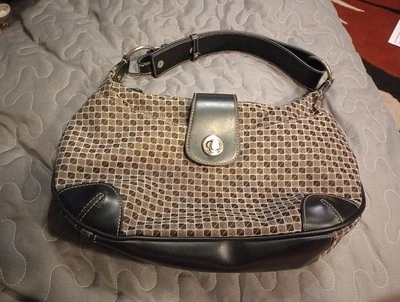 Bolso de Mano Nine and Co. Vintage Y2k Tela e Imitación Cuero Negro Cuadrado Cuadrado Cuadrado  Foto 1 de 4