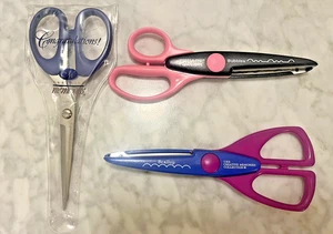 Scissors Lot (3) Creative Memories FISKARS Paper Edgers Scallop Bubbles Straight - Picture 1 of 4