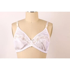 1970s 1980s White Sheer Floral Lace Trim Bow Detail Bra by Bali-38B - Picture 1 of 10
